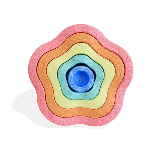 Jucarie Senzoriala de Echilibru, Vivimall, Tip Stepping Stones, 5 Piese, din Spuma, pentru Miscare, Sarituri, Prindere, Diametru 28 cm, Model 2, Multicolor - vivimall.ro