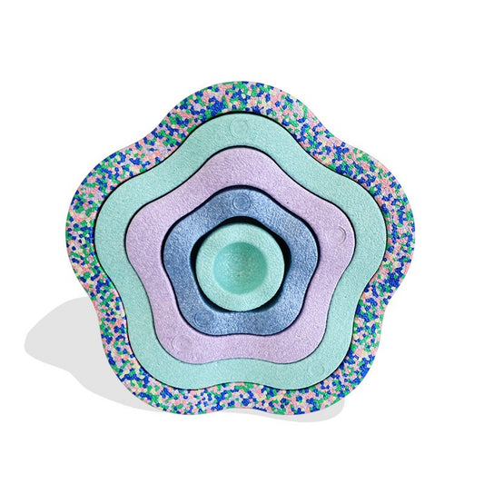 Jucarie Senzoriala de Echilibru, Vivimall, Tip Stepping Stones, 5 Piese, din Spuma, pentru Miscare, Sarituri, Prindere, Diametru 28 cm, Model 3, Multicolor - vivimall.ro