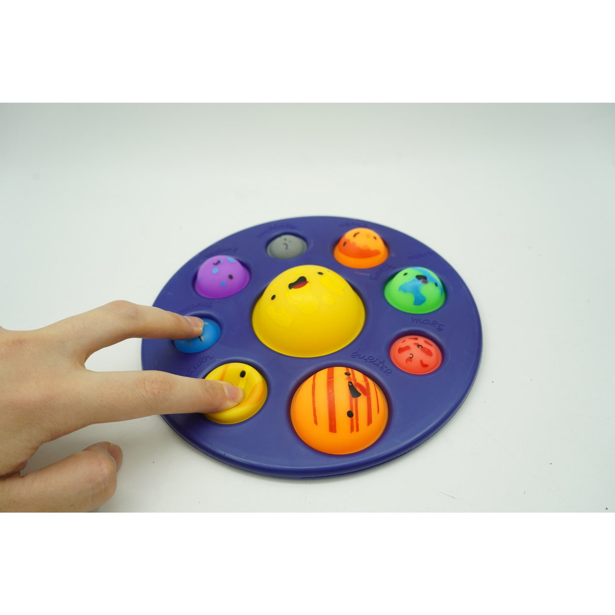 Jucarie Senzoriala Dimple Fidget Toy, Planetariu, Albastru, 18X18 Cm