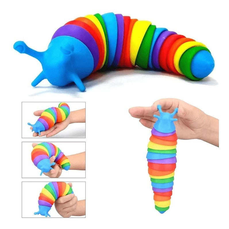 Jucarie Senzoriala Pentru Copii, Model Melc, Cu Articulatii, 19 Cm, Multicolor