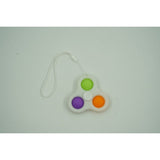Jucarie senzoriala spinner Flippy- Fidget Toy, Simple Dimple, 7 cm, Alb/Multicolor - vivimall.ro