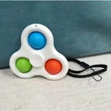 Jucarie senzoriala spinner Flippy- Fidget Toy, Simple Dimple, 7 cm, Alb/Multicolor - vivimall.ro