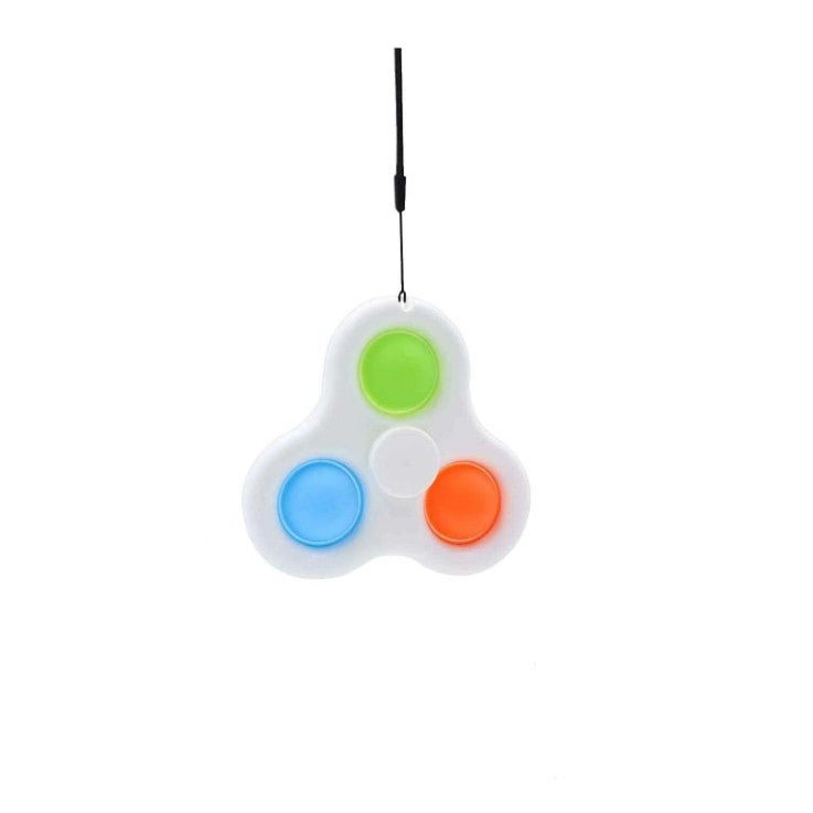 Jucarie senzoriala spinner Flippy- Fidget Toy, Simple Dimple, 7 cm, Alb/Multicolor - vivimall.ro
