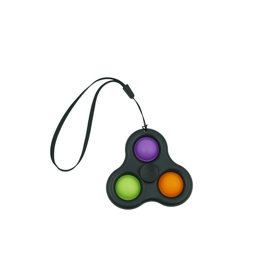 Jucarie senzoriala spinner Flippy- Fidget Toy, Simple Dimple, 7 cm, Negru/Multicolor - vivimall.ro