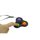 Jucarie senzoriala spinner Flippy- Fidget Toy, Simple Dimple, 7 cm, Negru/Multicolor - vivimall.ro