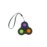 Jucarie senzoriala spinner Flippy- Fidget Toy, Simple Dimple, 7 cm, Negru/Multicolor - vivimall.ro