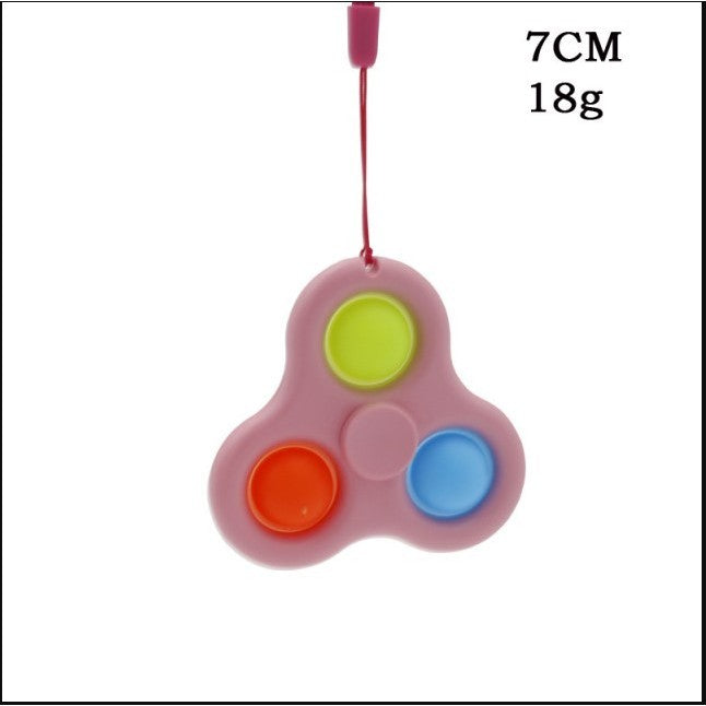 Jucarie senzoriala spinner Flippy- Fidget Toy, Simple Dimple, 7 cm, Roz/Multicolor - vivimall.ro