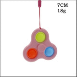 Jucarie senzoriala spinner Flippy- Fidget Toy, Simple Dimple, 7 cm, Roz/Multicolor - vivimall.ro