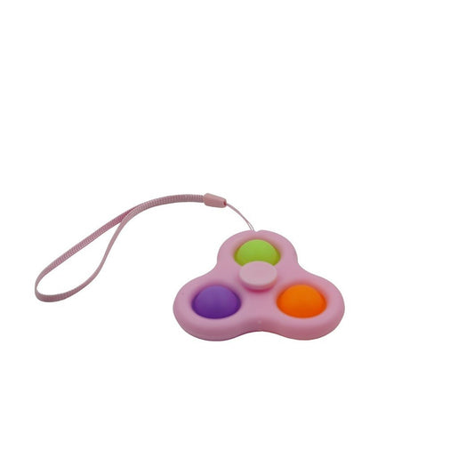 Jucarie senzoriala spinner Flippy- Fidget Toy, Simple Dimple, 7 cm, Roz/Multicolor - vivimall.ro
