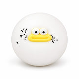 Jucărie senzorială squishy Flippy gogoașă cu ochi mari, 9 cm, spumă PU albă, vedere frontală