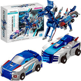 Jucarie Transformabila 2in1, Flippy, Silver Wing Flying Dragon, Masina/Dragon, Atractie Magnetica, +6 Ani, din ABS, Albastru - vivimall.ro