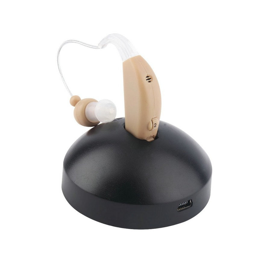 Aparat Auditiv Bte Reincarcabil, Jz-1088F, Aparat Auditiv Auxiliar Cu Statie De Incarcare, In Ear, Amplificator De Sunet, Din Abs Silicon - vivimall.ro
