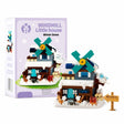 Set construcție Flippy Moară de Vânt, model 3D violet cu 311 micro-cărămizi, vedere frontală ansamblu