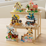 Set de Constructie, Flippy, Model Miniatura Moara de Vant, Jucarie Educativa STEM, Model 3D, Micro-Caramizi, 283 piese, +6 Ani, cm, 11.5 x 8 x 4.5 cm, Albastru