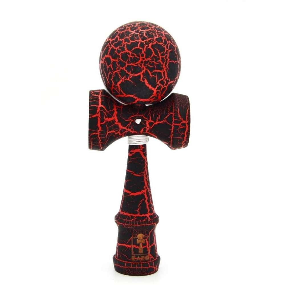 Kendama Ball Full Crack Negru Lemn Fag Rosu - vivimall.ro