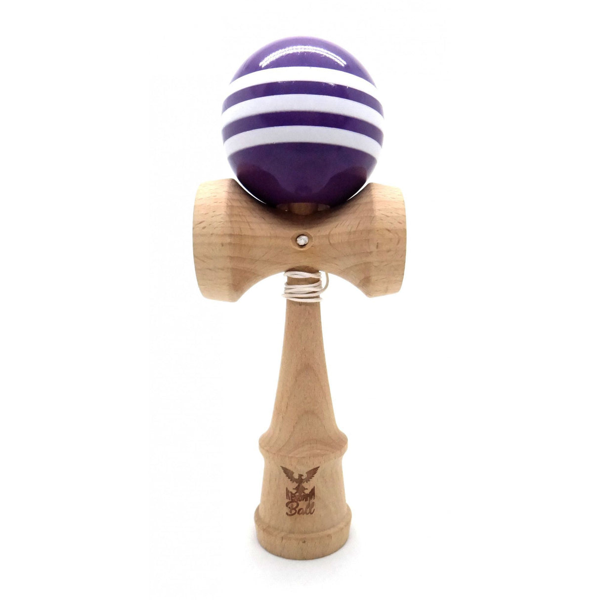 Kendama Ball Originala Stripe Alb Lemn Fag Mov - vivimall.ro