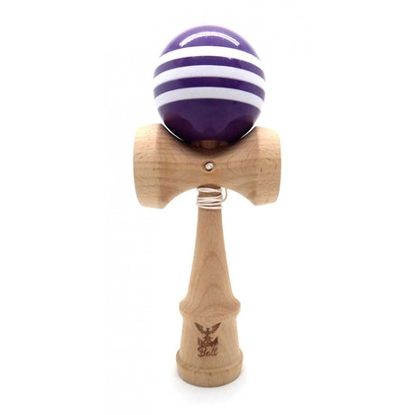 Kendama Ball Originala Stripe Alb Lemn Fag Mov - vivimall.ro