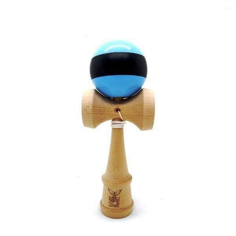 Kendama Ball Originala Stripe Negru Lemn Fag Bleu 1 - vivimall.ro