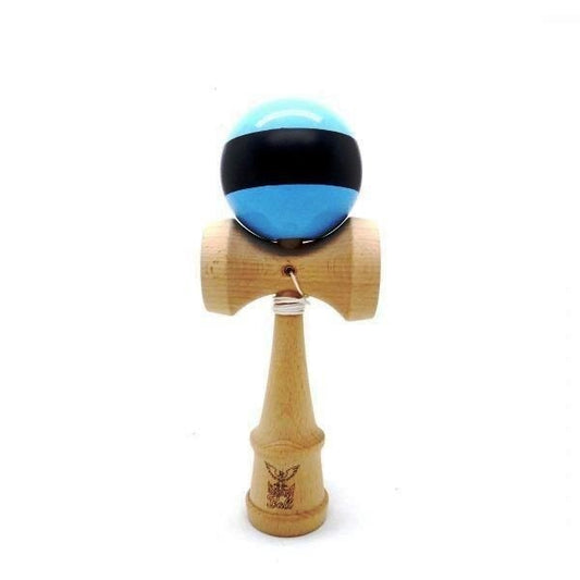 Kendama Ball Originala Stripe Negru Lemn Fag Bleu 1 - vivimall.ro