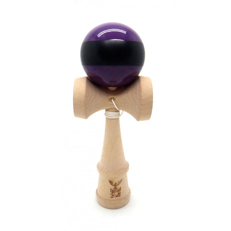 Kendama Ball Originala Stripe Negru Lemn Fag Mov - vivimall.ro
