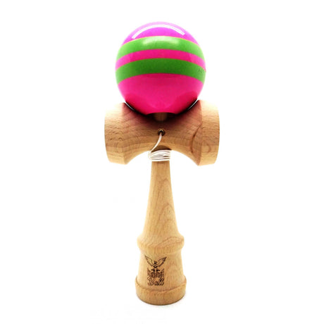Kendama Ball Originala Stripe Verde Lemn Fag Roz - vivimall.ro