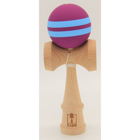 Kendama Karo Grip Rubber Stripe Lemn Fag Mov Bleu - vivimall.ro