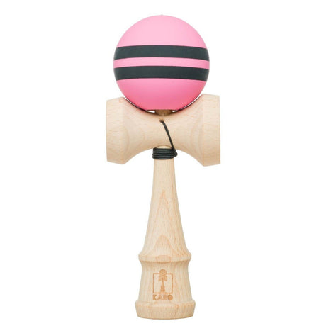Kendama Karo Grip Rubber Stripe Lemn Fag Roz Negru - vivimall.ro