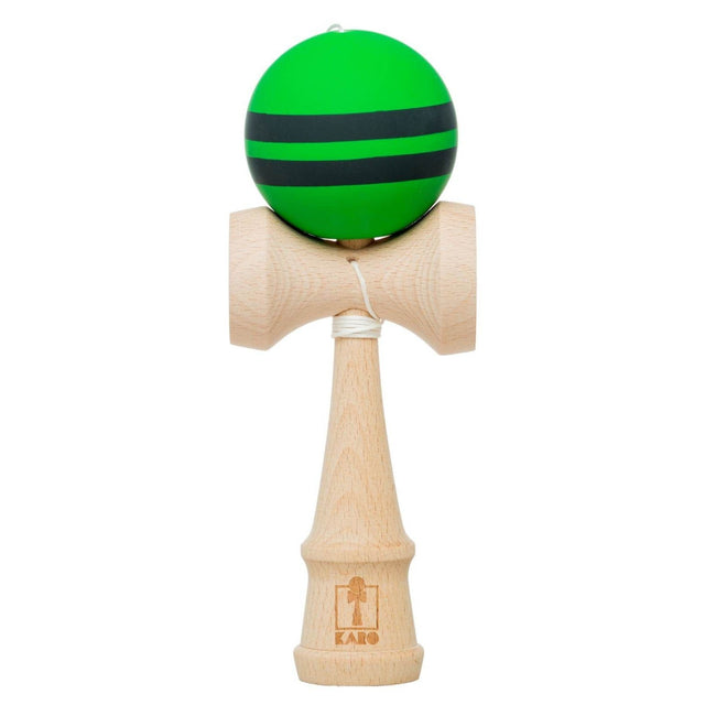 Kendama Karo Grip Rubber Stripe Lemn Fag Verde Negru - vivimall.ro