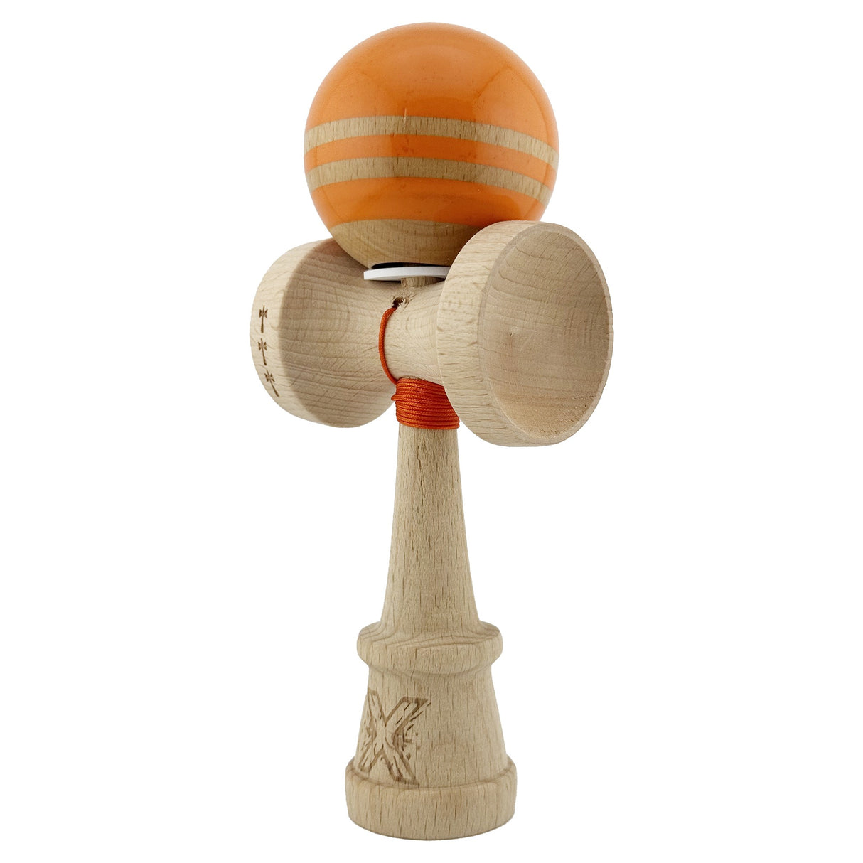 Kendama Originala X - Rainbow, Super Sticky, V3 King Size Cup, Gaura in Baza, Profesionala, Vivimall, din Lemn, 18 cm, Portocaliu