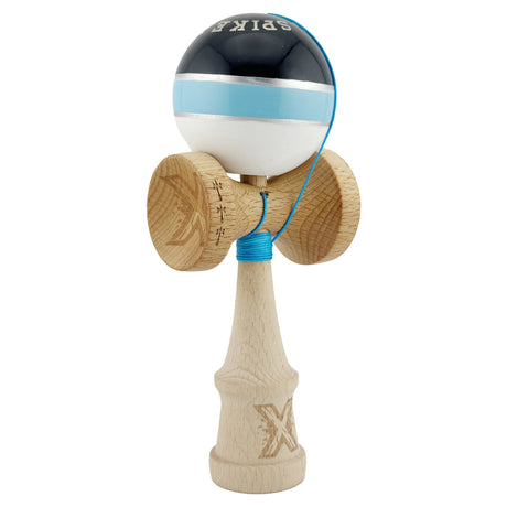 Kendama Originala X - ROYAL , Profesionala, Vivimall, din Lemn, 18 cm, Albastru-Gold - vivimall.ro