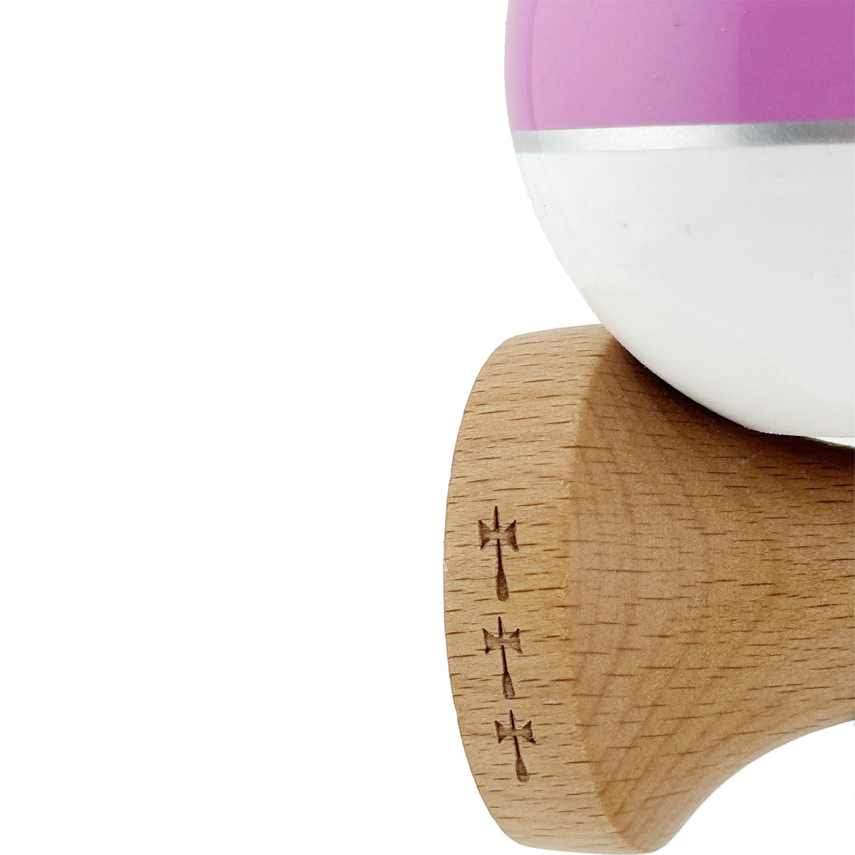Kendama Originala X - ROYAL , Profesionala, Vivimall, din Lemn, 18 cm, Rose-Silver - vivimall.ro