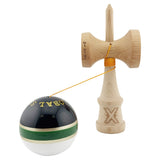 Kendama Originala X - ROYAL , Profesionala, Vivimall, din Lemn, 18 cm, Verde-Gold - vivimall.ro