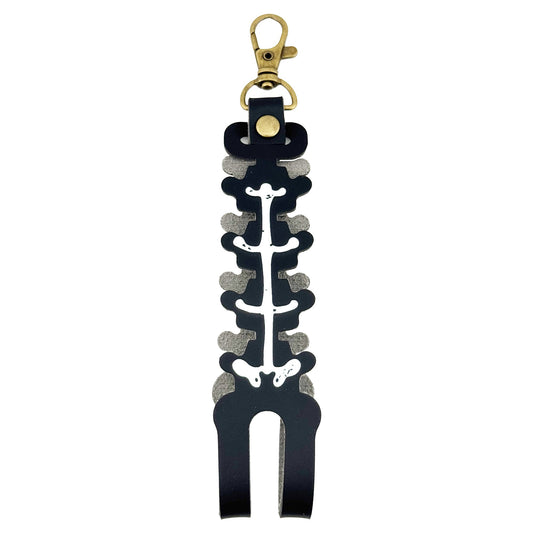 Husa pentru Kendama, Vivimall, tip Pandativ/Breloc, Imprimeu Skull, din Piele Ecologica, 26 x 3.2 cm, Negru - vivimall.ro