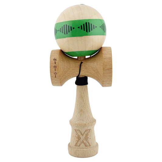 Kendama Originala X - FREQUENCY , Profesionala, Vivimall, din Lemn, 18 cm, Verde