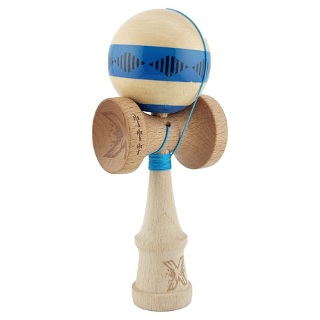 Kendama Originala X - FREQUENCY , Profesionala, Vivimall, din Lemn, 18 cm, Albastru - vivimall.ro