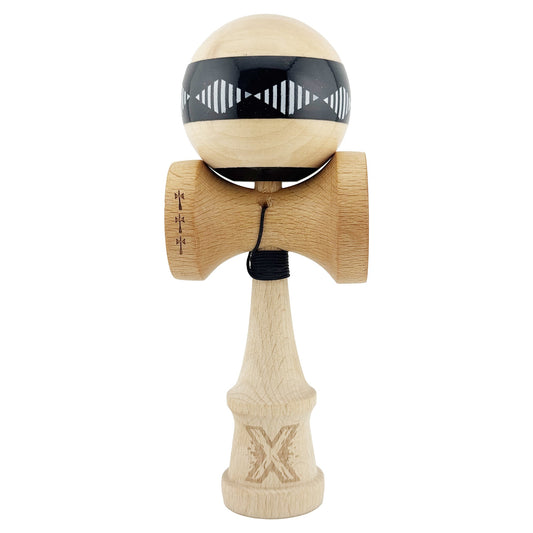 Kendama Originala X - FREQUENCY , Profesionala, Vivimall, din Lemn, 18 cm, Negru