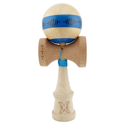 Kendama Originala X - FREQUENCY , Profesionala, Vivimall, din Lemn, 18 cm, Albastru