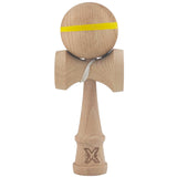 Kendama X Originală, Profesională, Vivimall, din Lemn, 18 cm, cu Dunga, Galben, Lemn - vivimall.ro