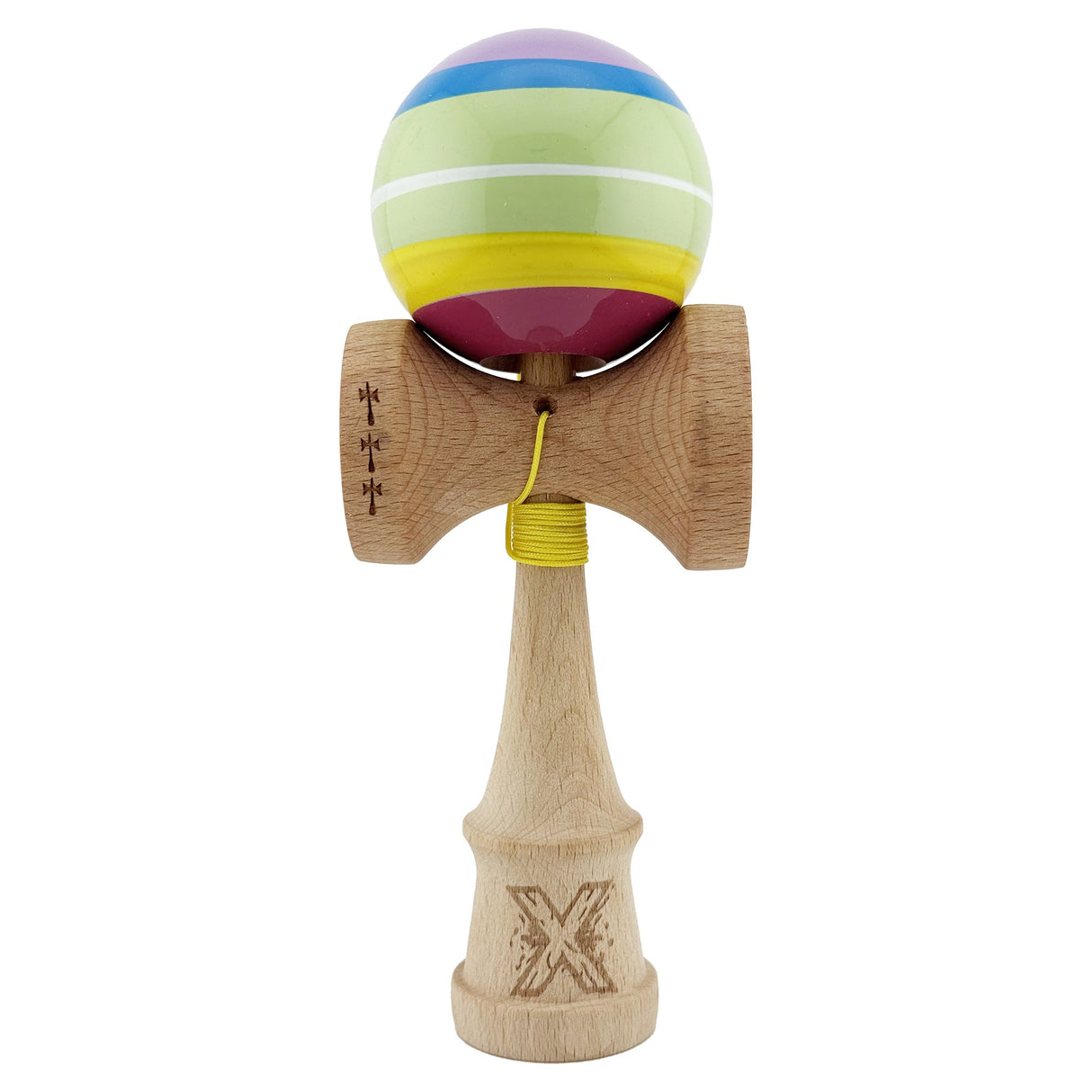 Kendama X SPECTRUM Originala, Profesionala, Vivimall, Big Cups V2, Super Sticky Legendary Cupe Mari, Rulment Metalic cu Ata 55 cm, Multicolor