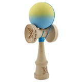 Kendama X Originala, Profesionala, Flippy, Big Cups V2, Rubber Grip cu Cupe Mari, Rulment Metalic cu Ata 55 cm,-Gradient Galben/Albastru - vivimall.ro