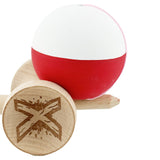 Kendama X Originala, Profesionala, Flippy, Big Cups V2, Rubber Grip cu Cupe Mari, Rulment Metalic cu Ata 55 cm, Alb/Rosu - vivimall.ro