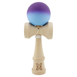 Kendama X Originala, Profesionala, Vivimall, Big Cups V2, Rubber Grip cu Cupe Mari, Rulment Metalic cu Ata 55 cm, Gradient  Mov/ Albastru - vivimall.ro