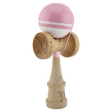 Kendama X Originala, Profesionala, Vivimall, Big Cups V2, Super Sticky cu Cupe Mari, din lemn 18 cm, Rulment Metalic cu Ata 55 cm, Roz/Alb - vivimall.ro