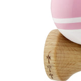 Kendama X Originala, Profesionala, Vivimall, Big Cups V2, Super Sticky cu Cupe Mari, din lemn 18 cm, Rulment Metalic cu Ata 55 cm, Roz/Alb - vivimall.ro
