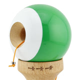 Kendama X Originala, Profesionala, Vivimall, Big Cups V2, Super Sticky cu Cupe Mari, din lemn 18 cm, Rulment Metalic cu Ata 55 cm, Verde/Alb - vivimall.ro