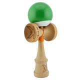 Kendama X Originala, Profesionala, Flippy, Big Cups V2, Super Sticky cu Cupe Mari, din lemn 18 cm, Rulment Metalic cu Ata 55 cm, Verde/Alb - vivimall.ro
