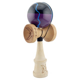 Kendama X Originala, Profesionala, Vivimall, Big Cups V2, Super Sticky cu Cupe Mari, Rulment Metalic, din lemn 18 cm, Ata 55 cm, Negru/Mov