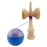 Kendama X Originala, Profesionala, Flippy, Big Cups V2, Super Sticky cu Cupe Mari, Rulment Metalic, din lemn 18 cm, Ata 55 cm, Mov/Albastru