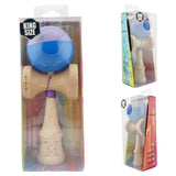 Kendama X Originala, Profesionala, Vivimall, Big Cups V2, Super Sticky cu Cupe Mari, Rulment Metalic, din lemn 18 cm, Ata 55 cm, Mov/Albastru - vivimall.ro