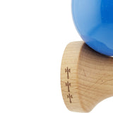 Kendama X Originala, Profesionala, Flippy, Big Cups V2, Super Sticky cu Cupe Mari, Rulment Metalic, din lemn 18 cm, Ata 55 cm, Mov/Albastru